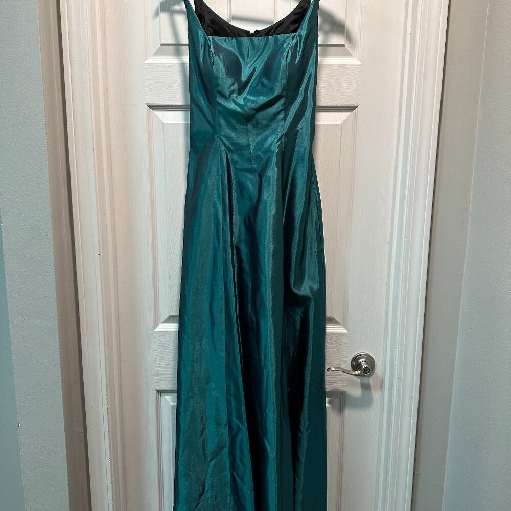 Vtg Alyce Designs Floor Length Prom Evening Bridesmaid Gown Rhinestone Detail